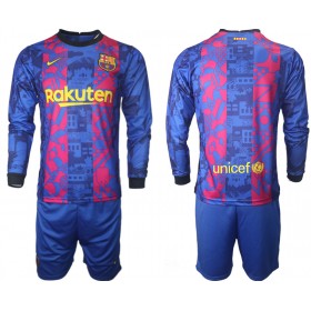 Koszulka FC Barcelona Dziecięcy Trzeci Stroje Piłkarskie 2021/22 Długi Rękaw
